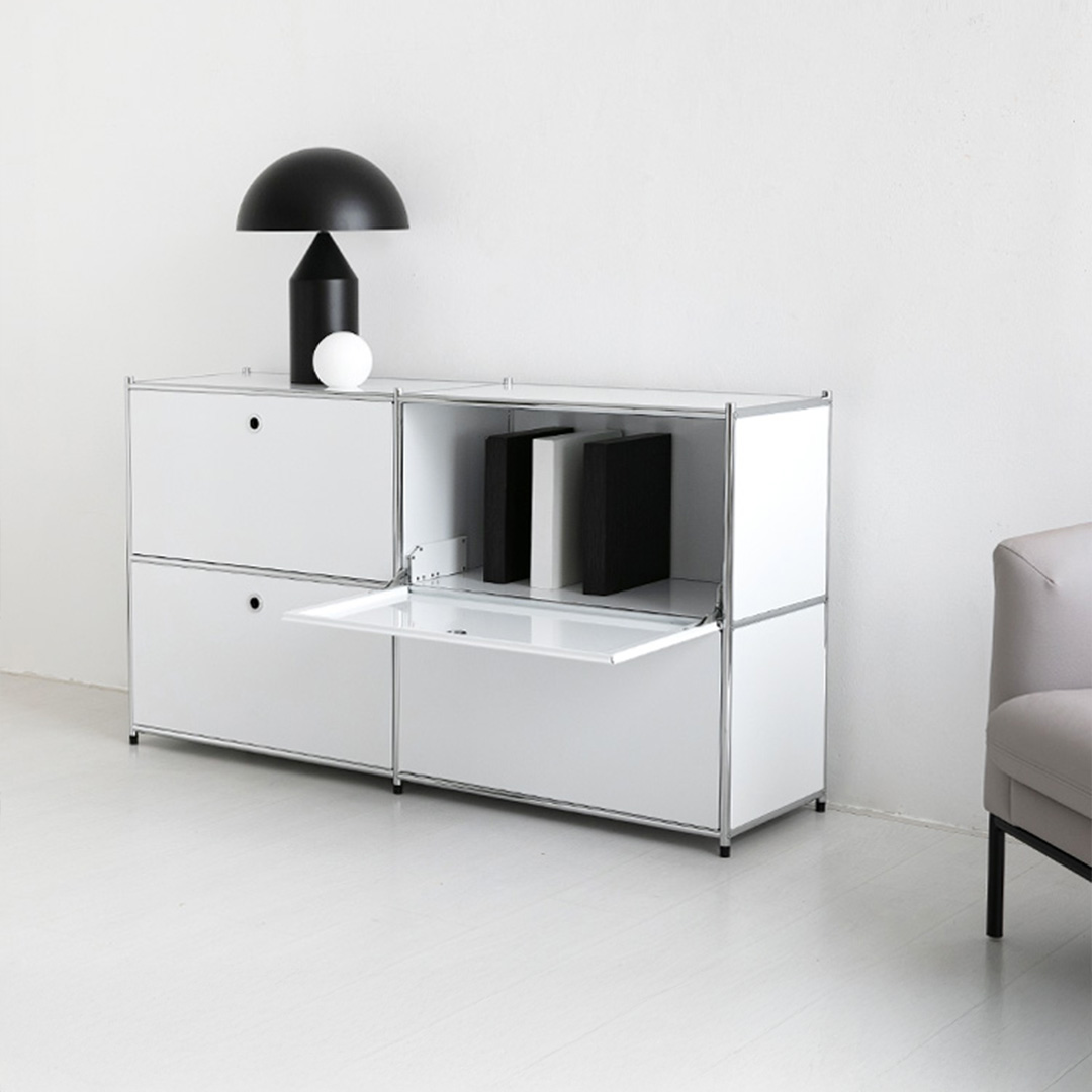 심플리 2x2 수납장 4문 BC018 1520x400x820mm, 2단, 퓨어화이트 2708.7578 이미지 8