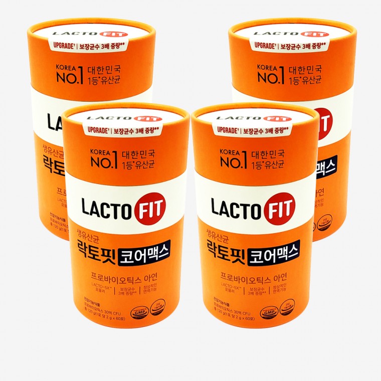종근당건강 락토핏 코어맥스 생유산균 60포 x 4통 - 상품 이미지