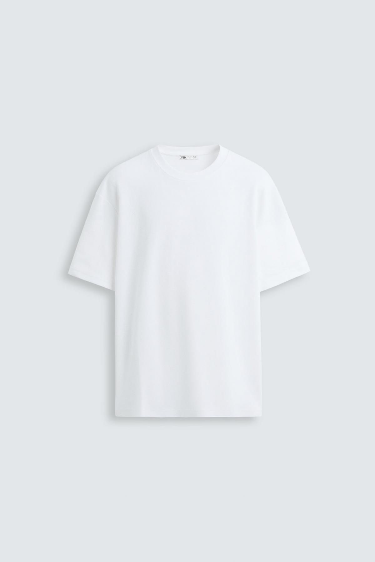 자라 베이직 라운드넥 레귤러핏 반팔 티셔츠 5584/471 WHITE - 상품 이미지