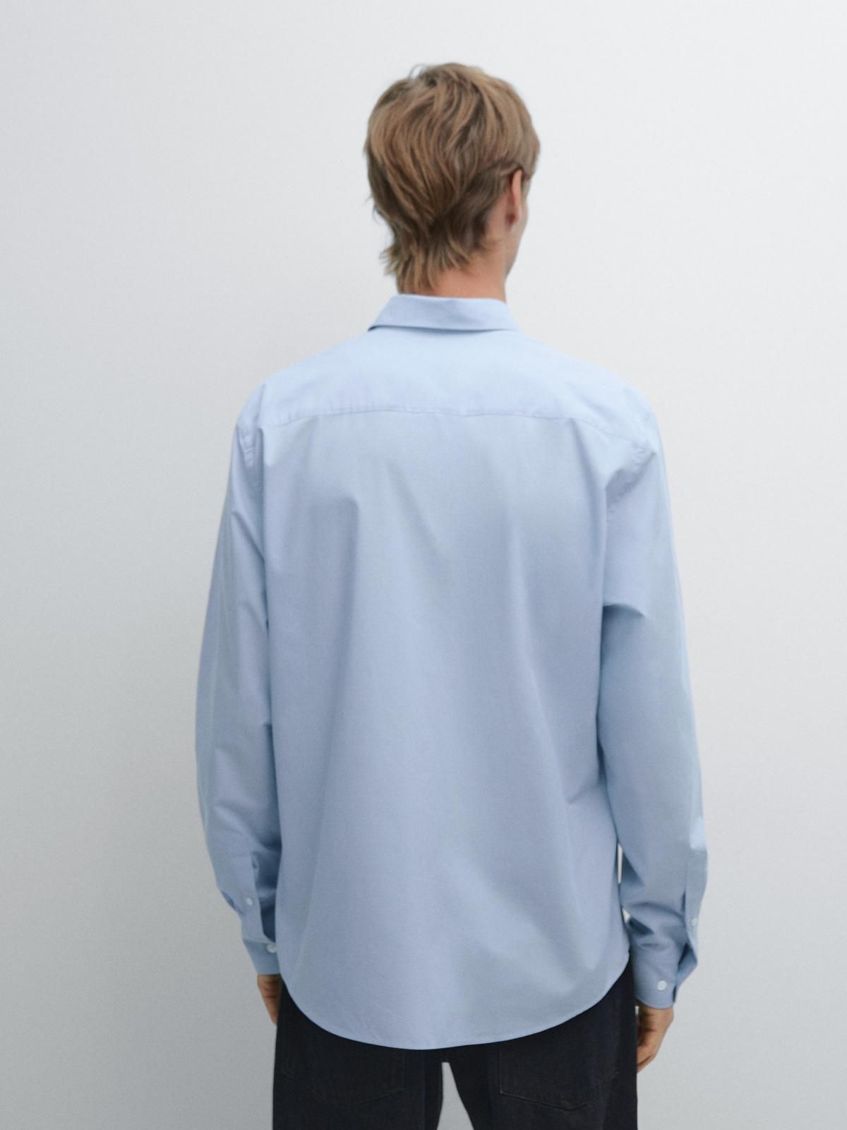 마시모두띠 스트라이프 포플린 레귤러핏 옥스포드 셔츠 1918/258 MEDIUM BLUE - 상세 이미지 4