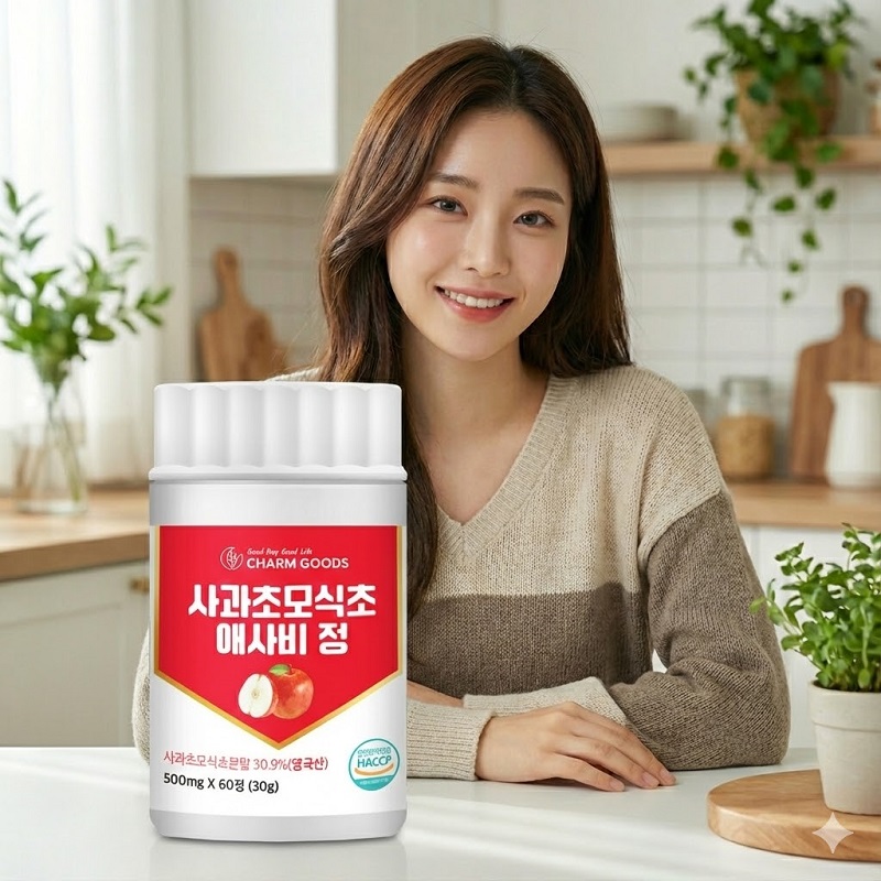 사과초모식초 애사비 500mg x 60정 1개 - 상품 이미지