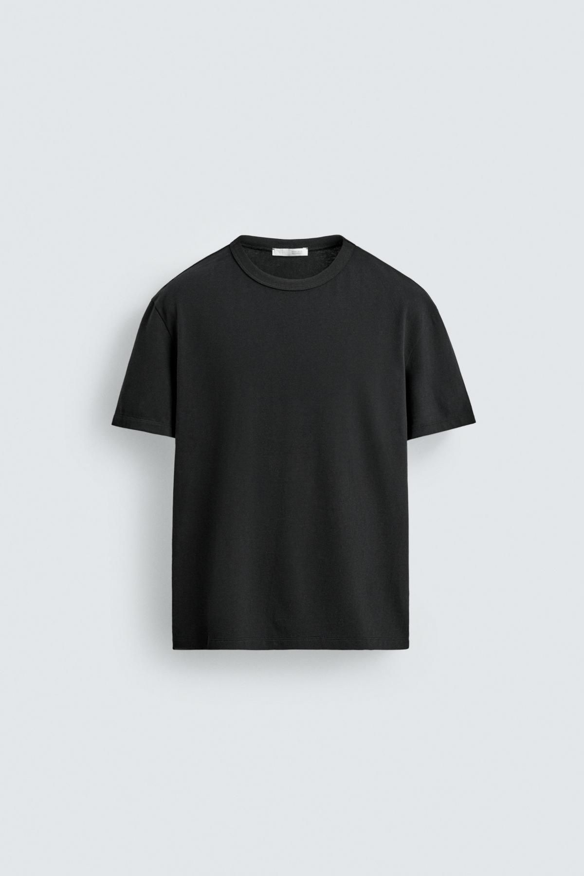 자라 소프트 릴렉스핏 반팔 티셔츠 블랙 5644/408 BLACK - 상품 이미지