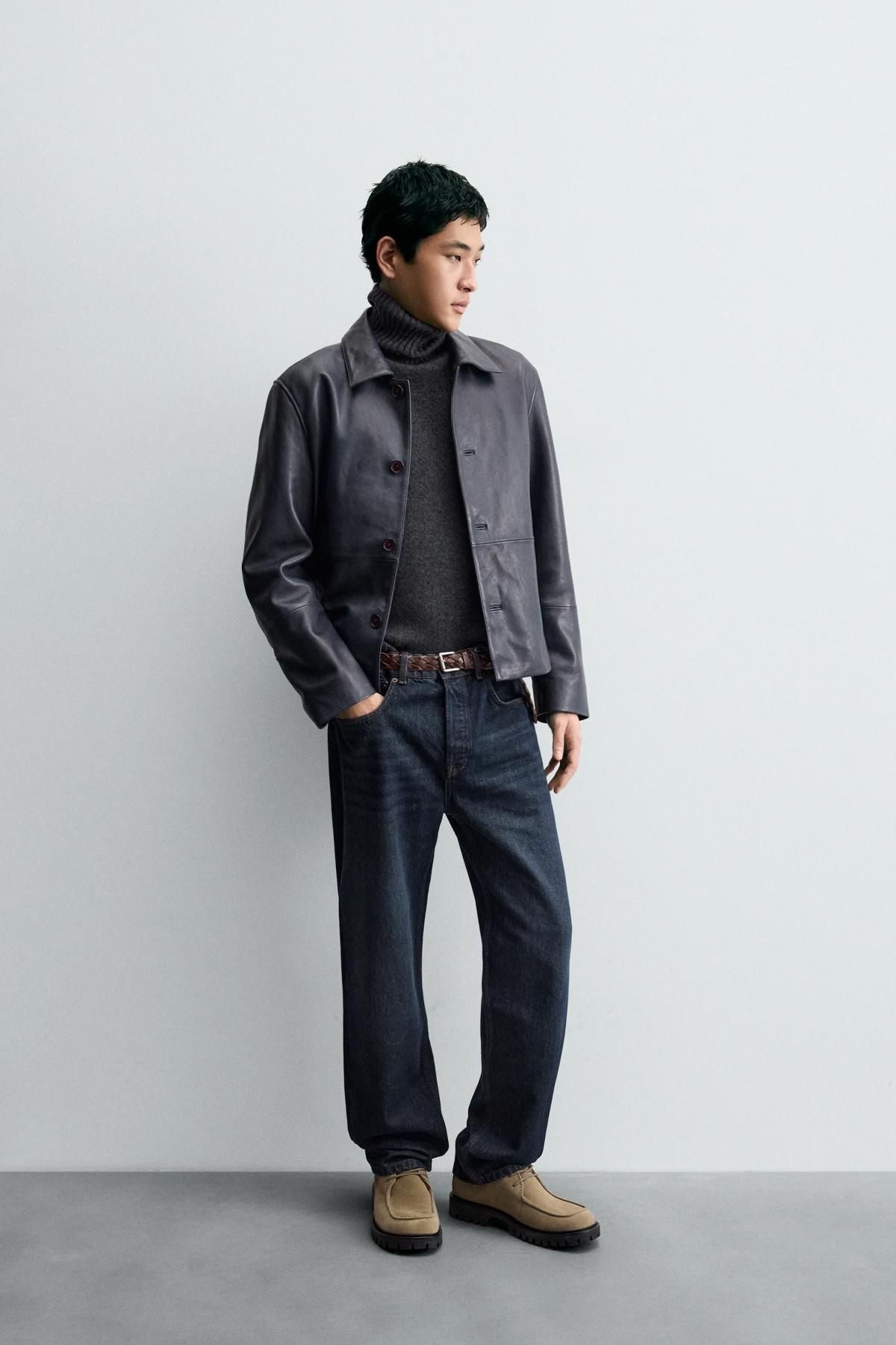 자라 스웨이드 레더 레이스업 부츠 2050/620 BEIGE - 상세 이미지 3