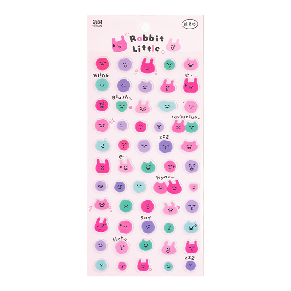 [세트구매 4종] 3D 귀여운 동물 얼글 입체 폰꾸 캔디 스티커 - 상세 이미지 5