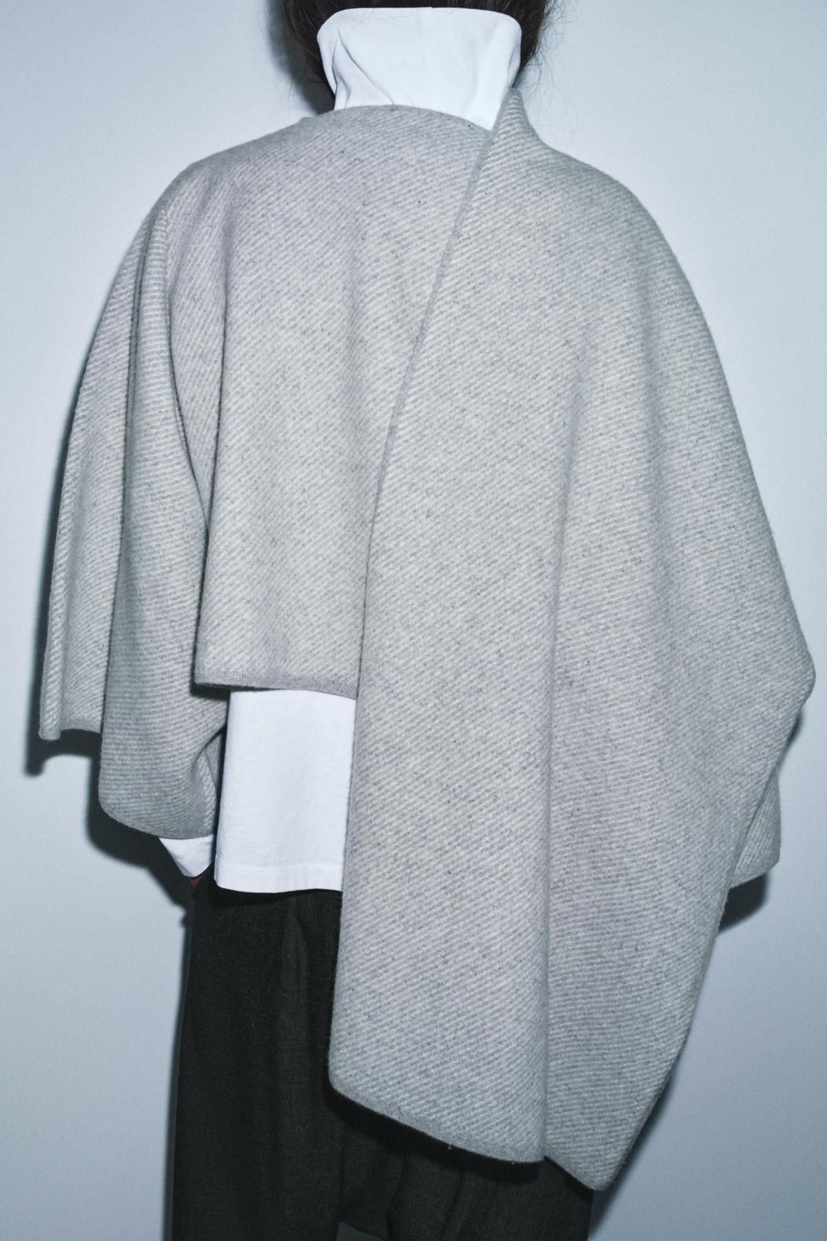 자라 프리미엄 울 스카프 코트 2893/151 PEARL GREY - 상세 이미지 4