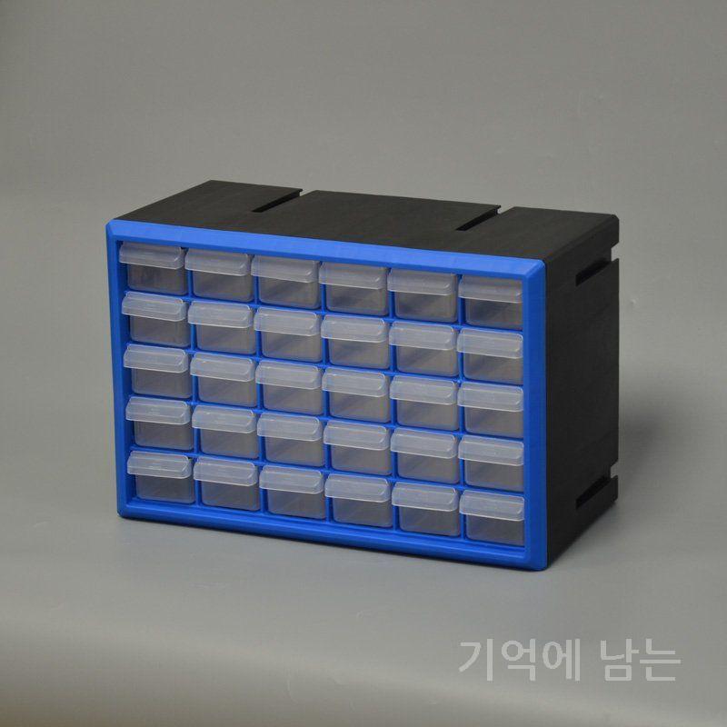 데스크탑 부품정리 서랍형 수납함 두꺼운 2단 파란색 - 상세 이미지 4