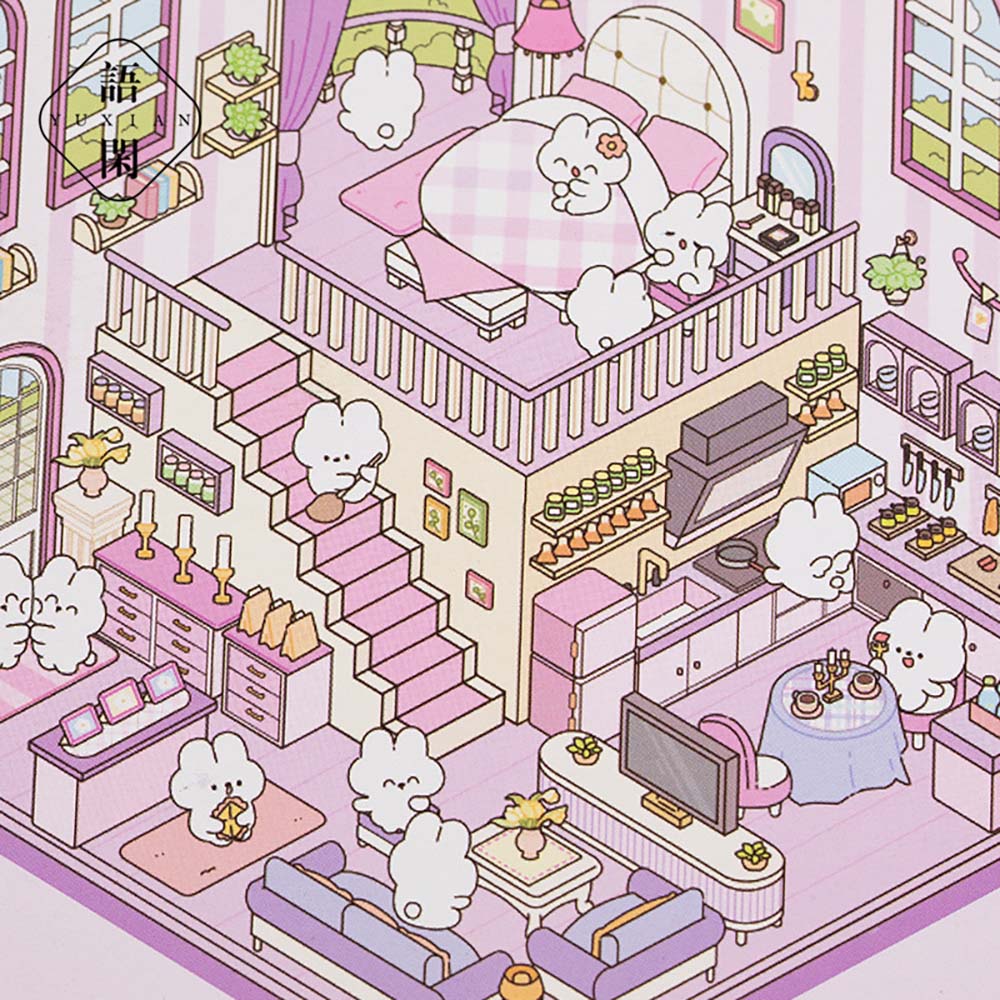 [세트구매 2종] 3D 방꾸미기 다꾸 성인취미 스티커북 6가지 테마 비즈니스 카운트다운 이미지 4