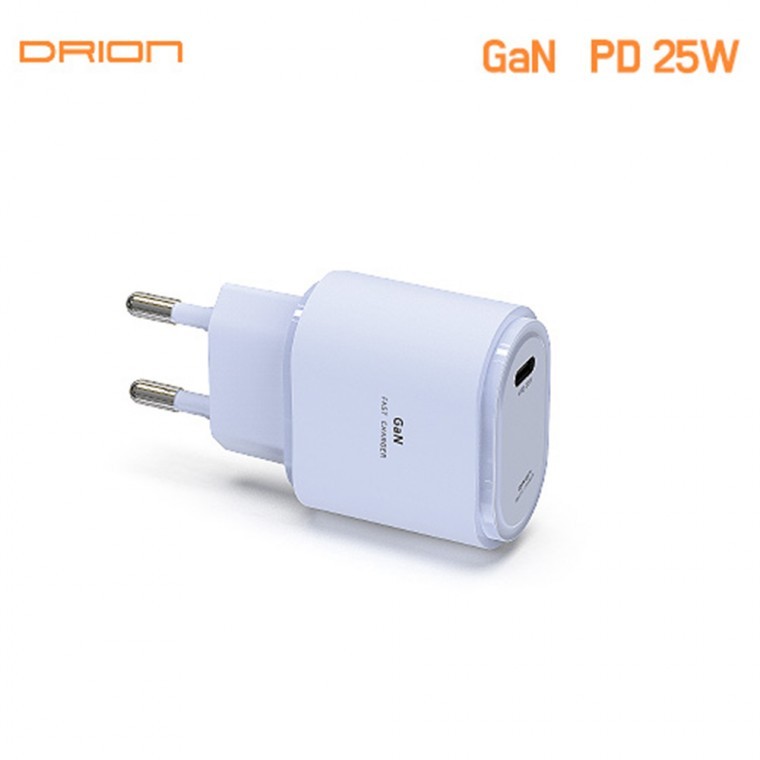 드리온 GaN PD 25W PPS 초고속 가정용충전기 C포트 1구 분리형 CtoC 케이블 미포함 라벤더 - 상품 이미지