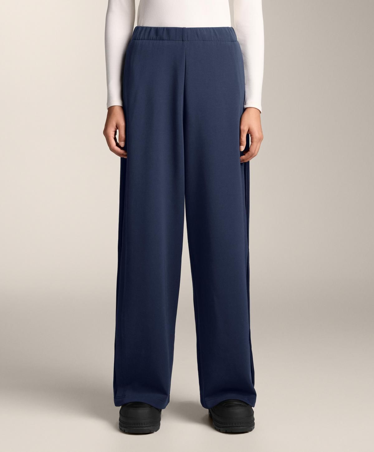 오이쇼 코쿤 와이드 팬츠 브러쉬드 모달 4012/158 BLUE - 상품 이미지