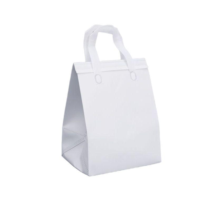 테이크아웃 손잡이 보냉팩 100개 세트 단열 디저트 포장 일회용 대형 26x17x26cm 빨간 보온백 - 상세 이미지 3