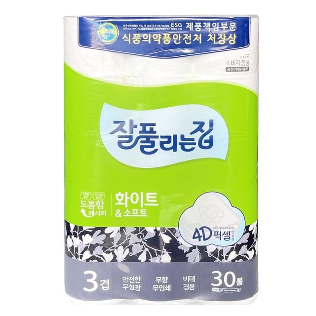 잘풀리는집 도톰한3겹 30롤 화이트앤소프트 화장지 - 상품 이미지