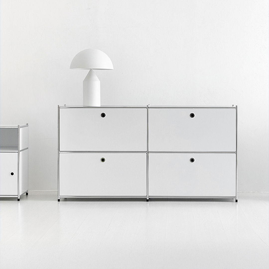 심플리 2x2 수납장 4문 BC018 1520x400x820mm, 2단, 퓨어화이트 2708.7578 이미지 7