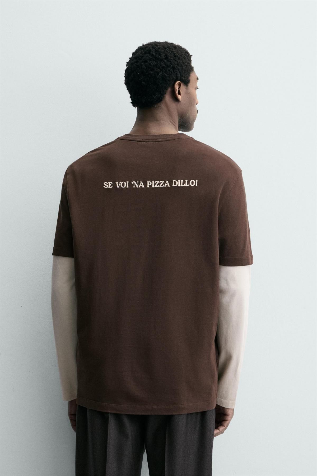 자라 프린트 레트로 브라운 반팔 티셔츠 6224/280 BROWN - 상세 이미지 4