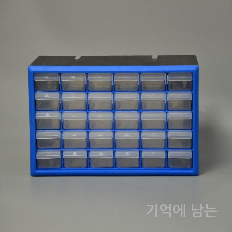 데스크탑 부품정리 서랍형 수납함 두꺼운 2단 파란색 - 상세 이미지 5