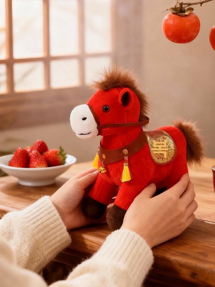 붉은말띠 인형 2026 신년 쿠션 봉제 마스코트 병오년 - 상세 이미지 3