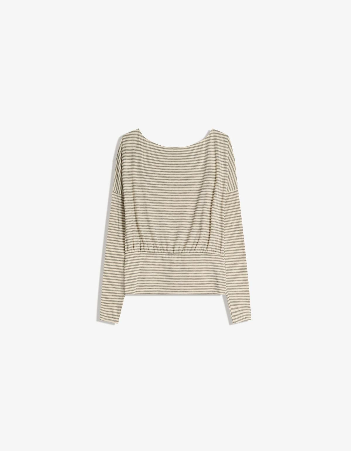 버쉬카 스트라이프 루즈핏 긴팔 티셔츠 7634/187 BEIGE - 상세 이미지 2