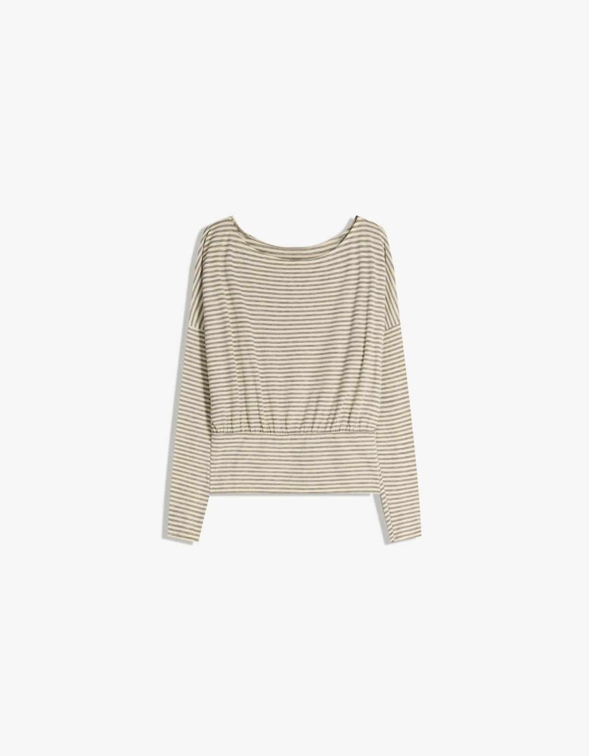 버쉬카 스트라이프 루즈핏 긴팔 티셔츠 7634/187 BEIGE - 상세 이미지 3