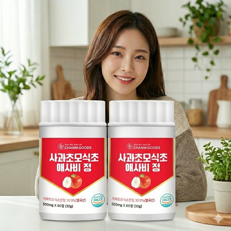 사과초모식초 애사비 60정 2개  - 상품 이미지