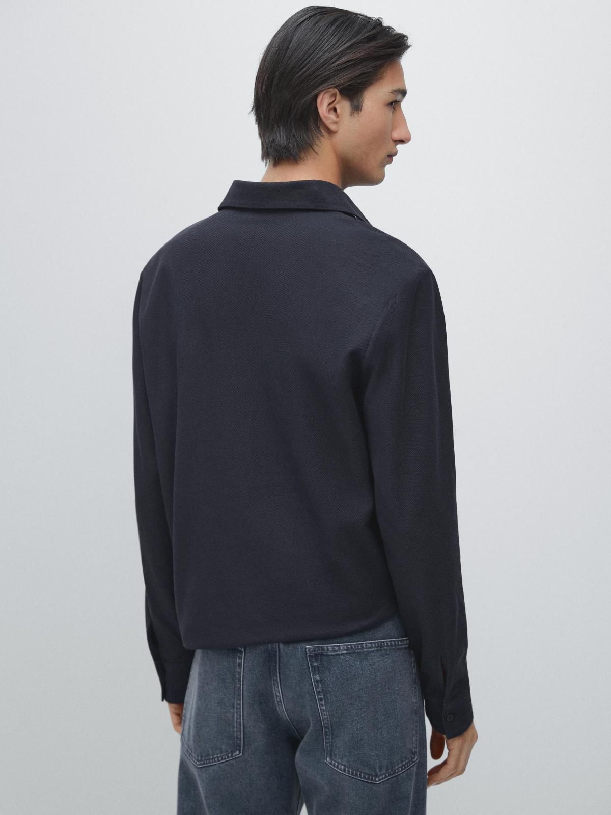 마시모두띠 테크니컬 피케 네이비 긴팔 폴로셔츠 0697/199 NAVY BLUE - 상세 이미지 4