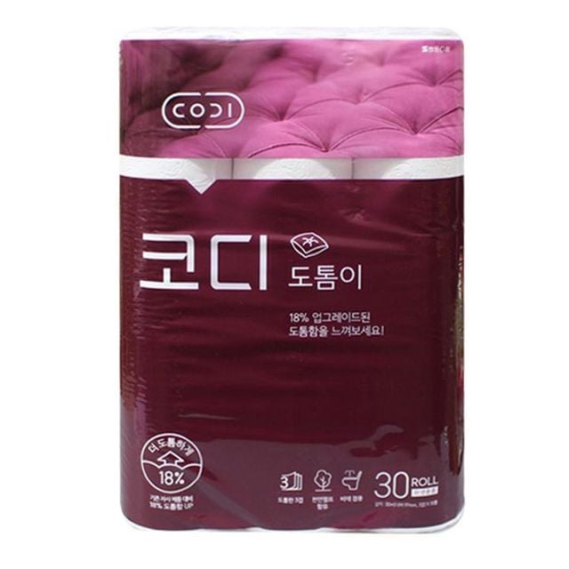 코디 도톰이 3겹 화장지 30롤 화장지 두루마리 화장지 - 상품 이미지
