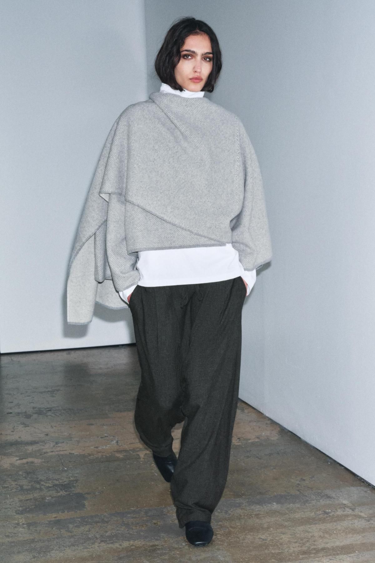 자라 프리미엄 울 스카프 코트 2893/151 PEARL GREY - 상세 이미지 2