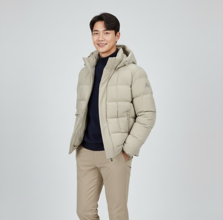 네파 남성 겨울 사각형 튜브 경량 구스다운 패딩 다운점퍼 - 상세 이미지 2
