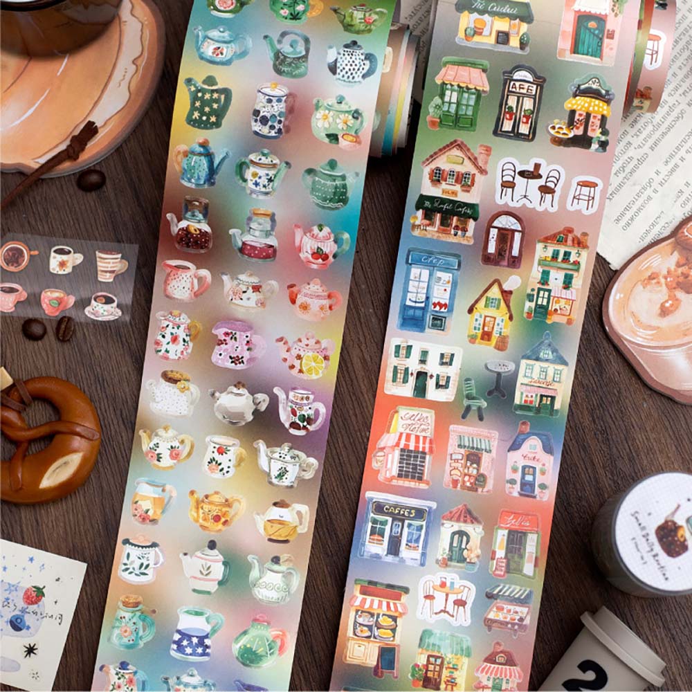 작은 일상 빈티지 다이어리꾸미기 마스킹테이프 거리의 건물 이미지 4