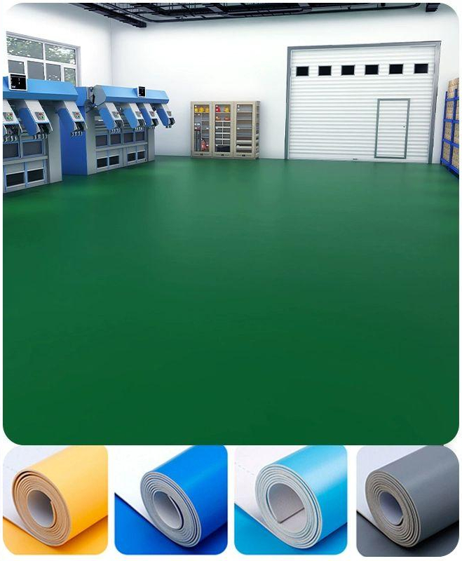 PVC 롤장판 고무 시공 두꺼운 내마모성 논슬립 셀프 장판 다크그린 1.2mm 2000x5000mm - 상품 이미지