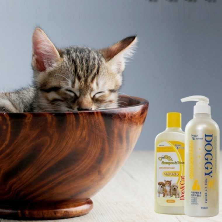 아기 강아지 고양이 천연 샴푸 린스 올인원 (어린애완용) 트리트먼트 400ml - 상품 이미지