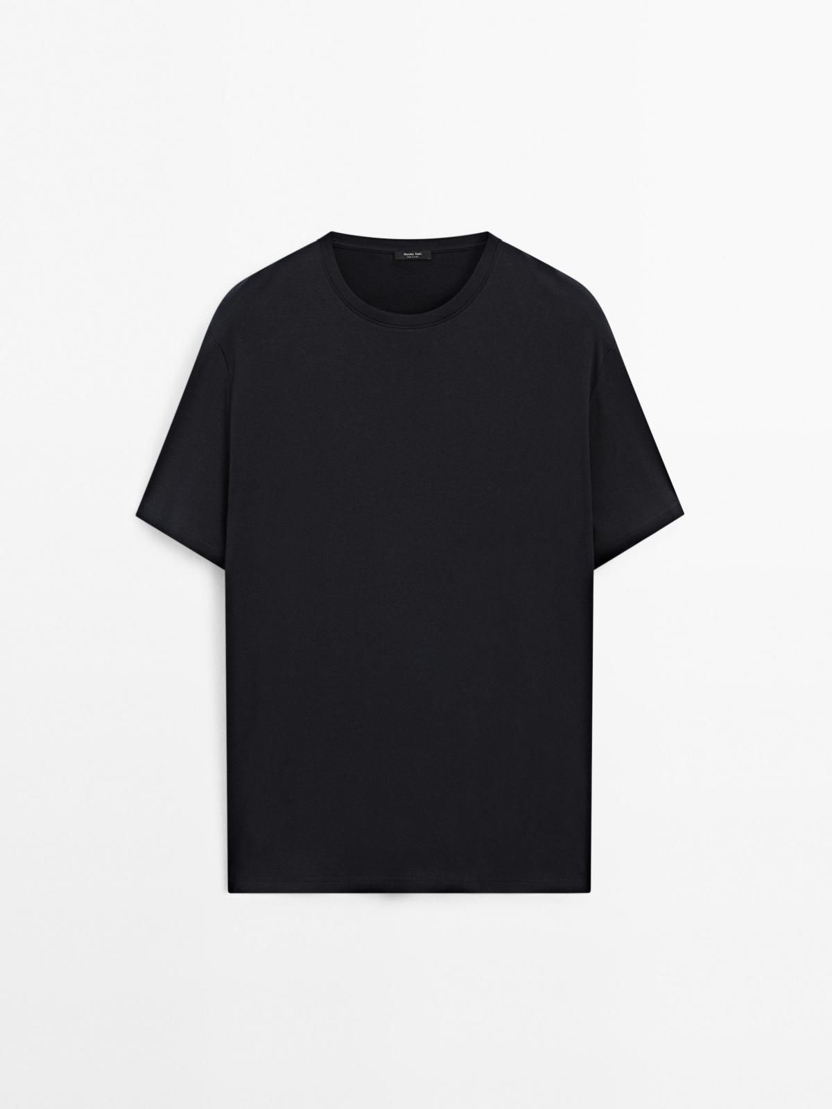 마시모두띠 머서라이즈 코튼 블랙 반팔 티셔츠 1422/291 NAVY BLUE - 상품 이미지