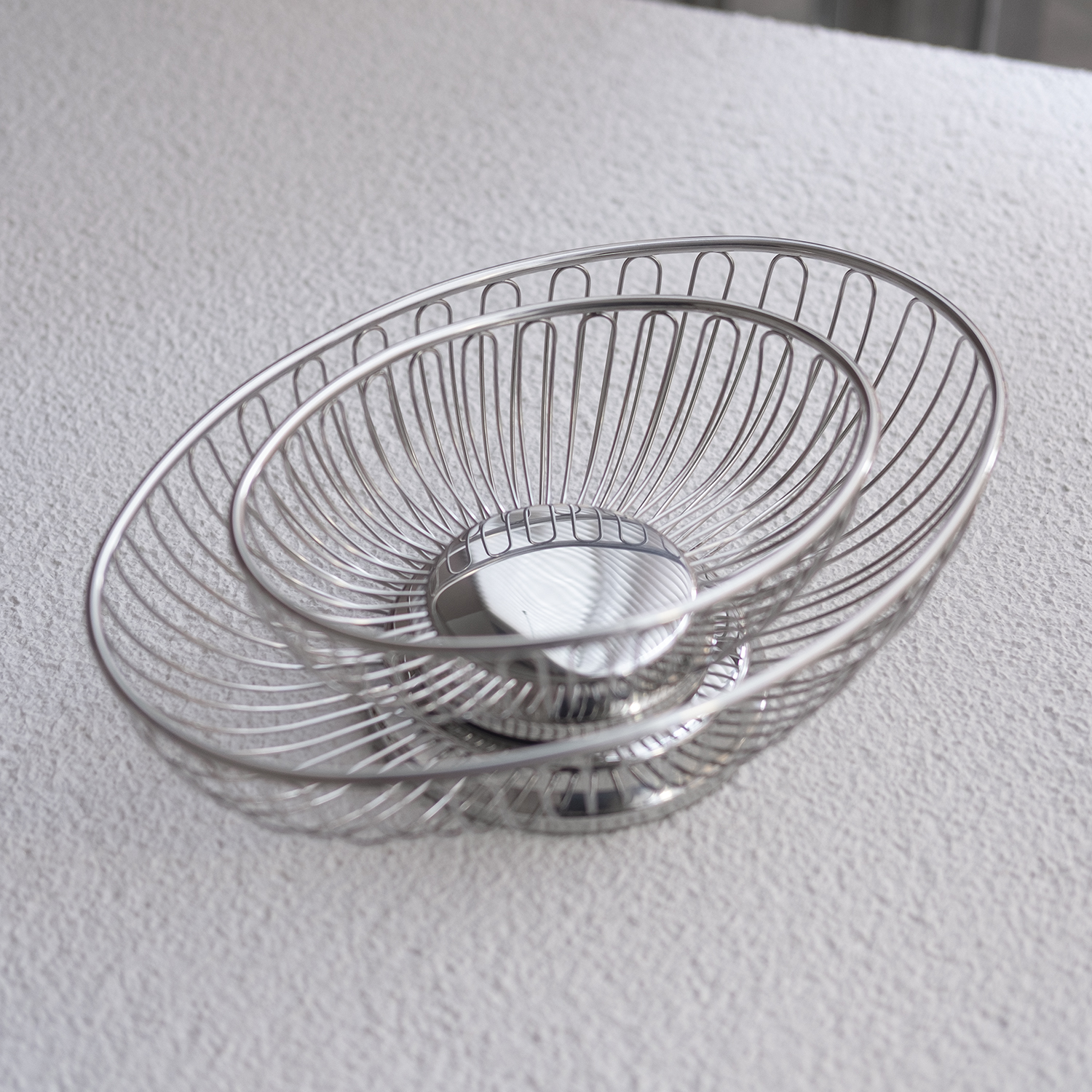 빌라트 스텐 와이어 바스켓 타원 L 주방 팬트리 과일 야채 수납 철제 바구니