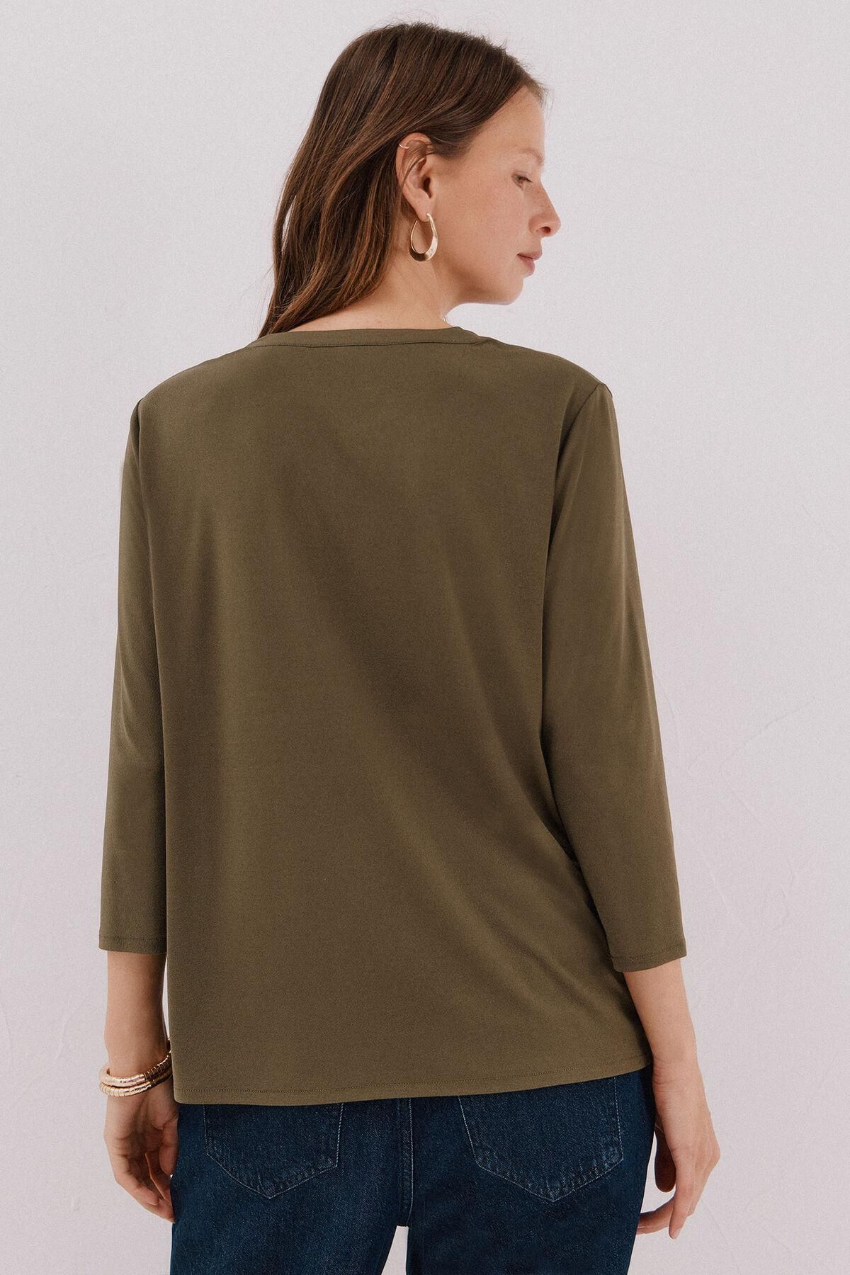 꼬르떼피엘 마오넥 플루이드 7부 티셔츠 6323884 VERDE - 상세 이미지 4