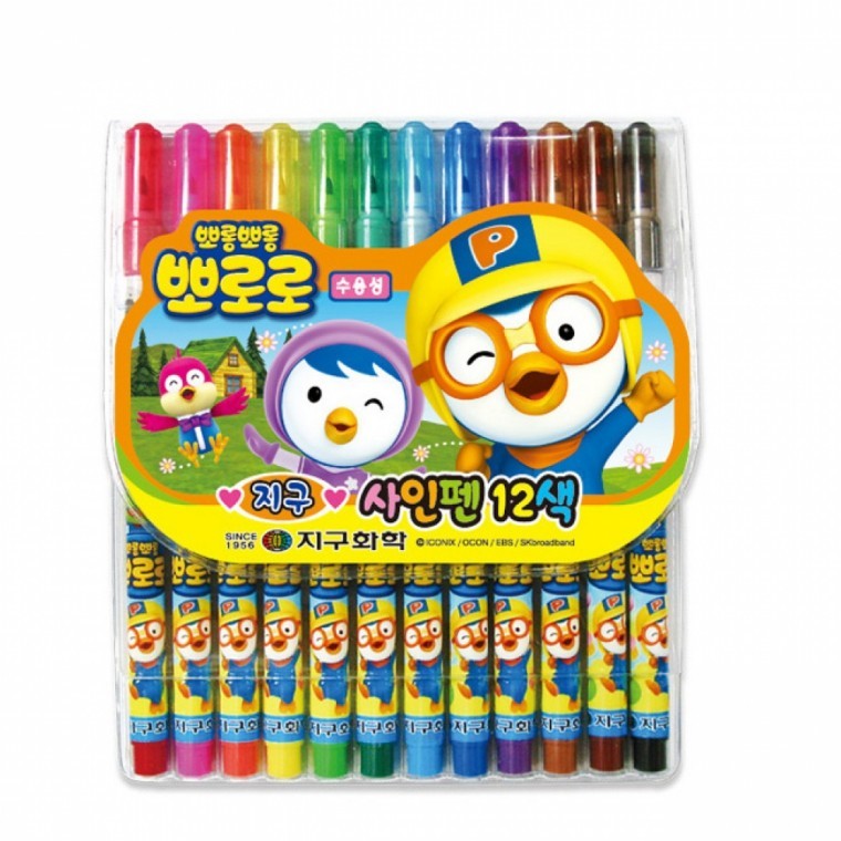 12색 뽀로로 사인펜 학습용 싸인펜 - 상품 이미지