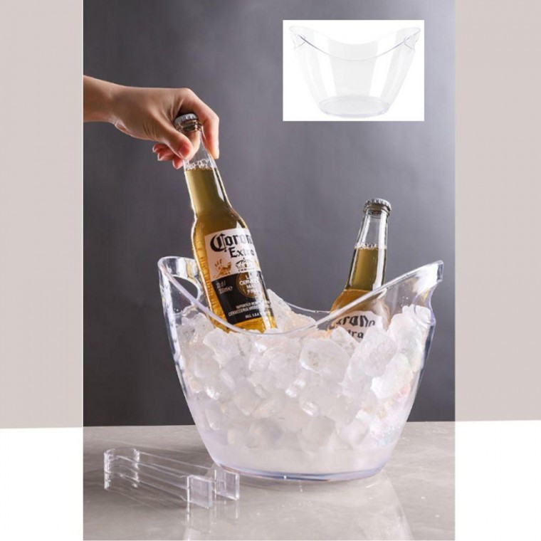 캠핑 투명 아이스버킷 8L 맥주 와인 샴페인 보냉 얼음 - 상품 이미지