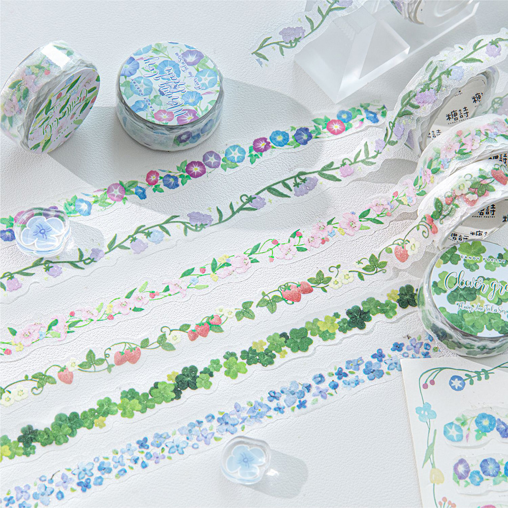 [세트구매 6종] 나팔꽃 클로버 딸기 덩굴 얇은 안개 글리터 PET 다이... 실사용 후기 | 효과 있을까? - 대표 이미지