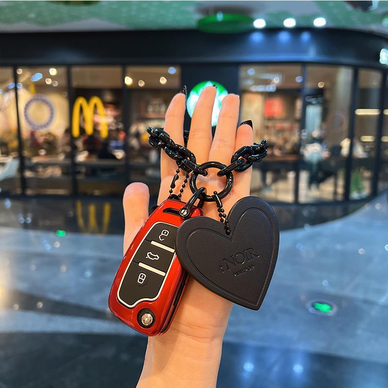 Q3 Q2L A6L Q5 폴딩 키커버 남녀공용 레드+블랙 하트 - 상세 이미지 2