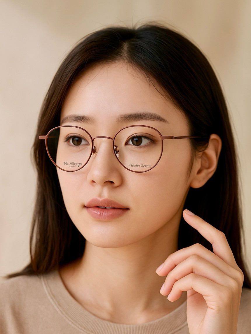 티타늄안경 🕶 BELLAC 인디 핑크 아주 가벼운 여자안경 49 사이즈케이스+크리너 증정