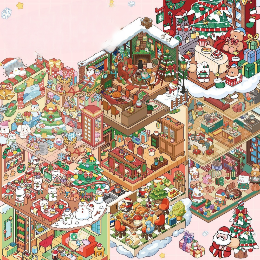 3d스티커 방꾸미기 10테마 스티커북 스노우크리스마스 이미지 4