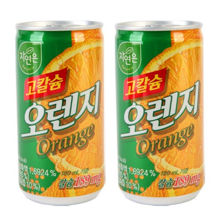 자연은 고칼슘 오렌지 주스 180ml x 30캔 1박스 - 메인 이미지