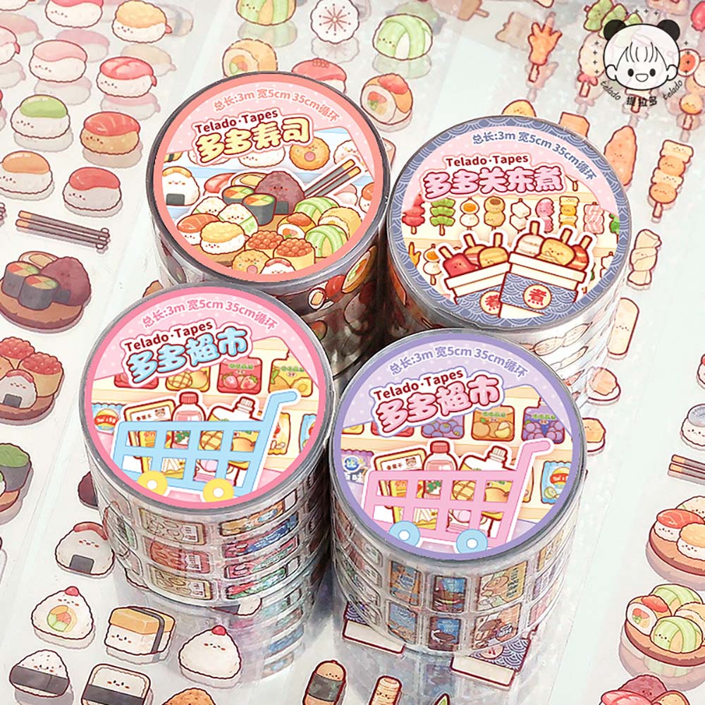 Telado 간식 일러스트 디자인 PET 다이어리꾸미기 마스킹테이프 이미지 2