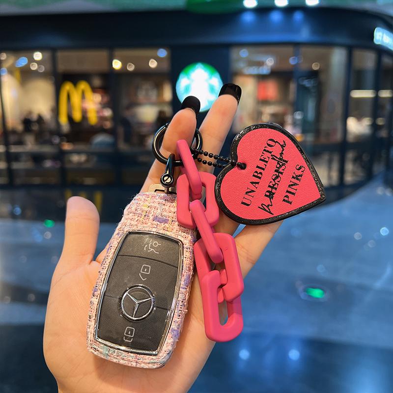 E300L C260L GLC300L E260GLE A200 차 고급 키홀더 블랙 하트 키체인 - 상세 이미지 4