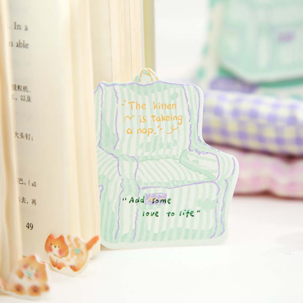 포근한 냥이 집 시리즈 귀여운 인덱스 포스트잇 스윗 하트 야옹이 - 상세 이미지 2