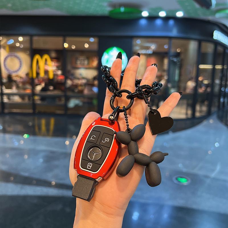 E클래스 C클래스 A클래스 A200L C260L E300L GLC300 GLE GLA 차 A 레드+블랙 하트 키체인 - 상세 이미지 5