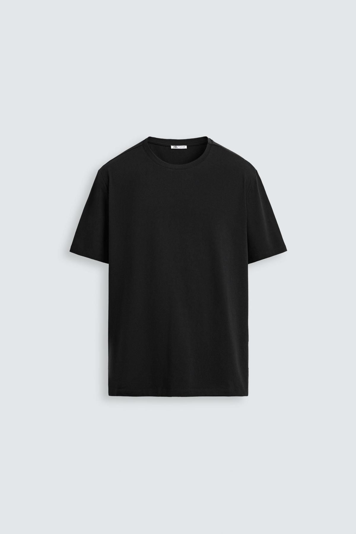 자라 슬림핏 베이직 반팔 티셔츠 블랙 5584/261 BLACK - 메인 이미지