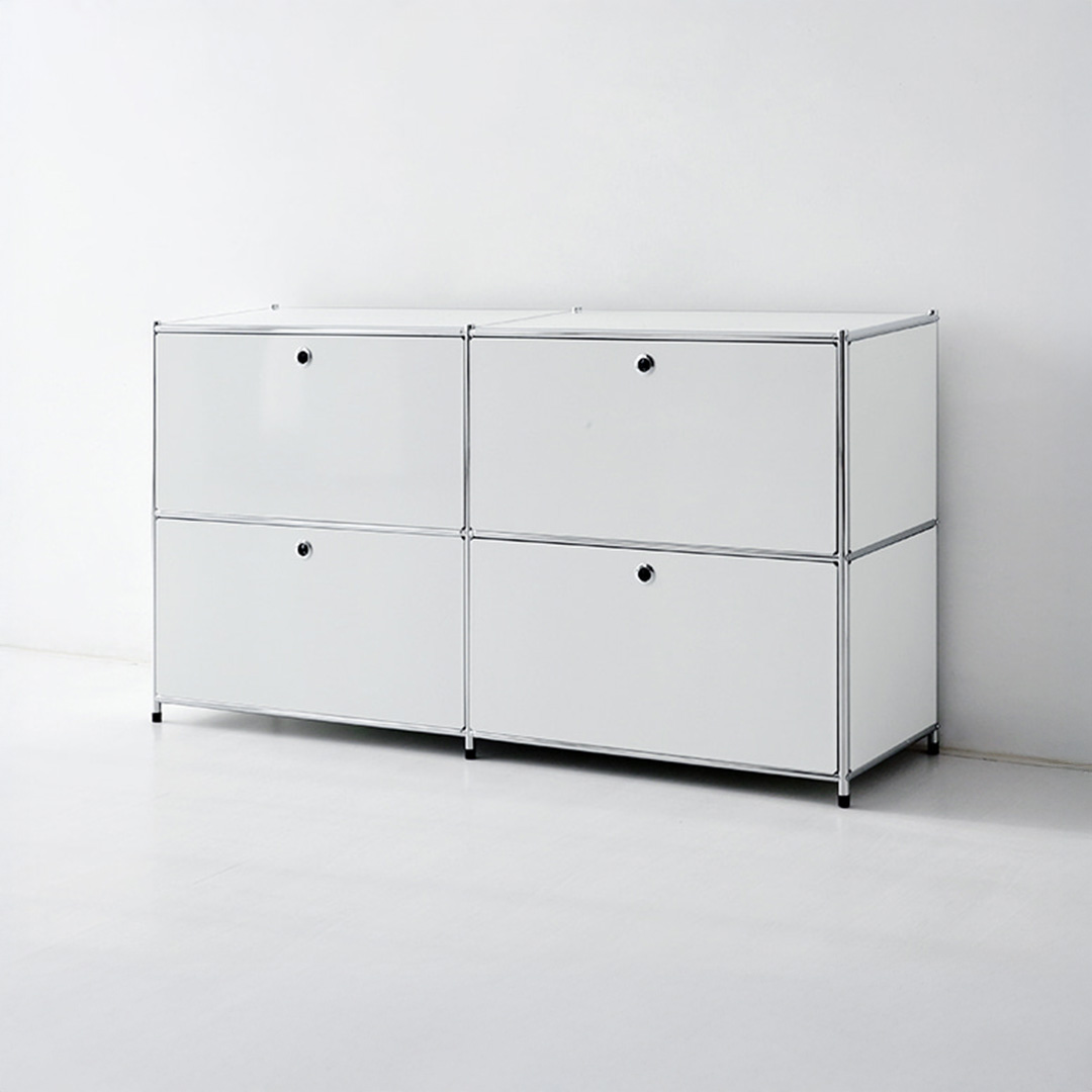 모듈가구 심플리 2x2 수납장 4문 BC018 152x40x82, 2단, 화이트 5930.0421