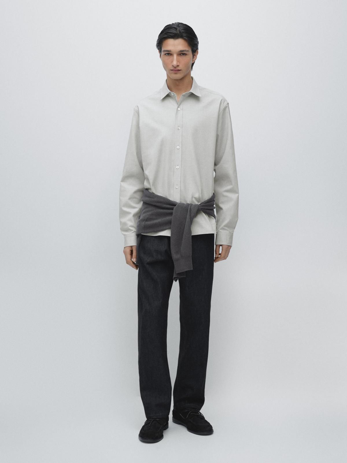 마시모두띠 옥스포드 코튼 레귤러핏 긴팔 셔츠 1921/261 GREY - 상세 이미지 2