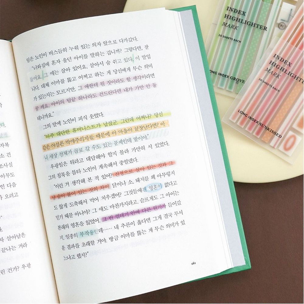 인덱스 책 띠지 독서 플래그 점착 접착 스티키 메모지 밑줄 스티커 하이라이터 Mark 이미지 7