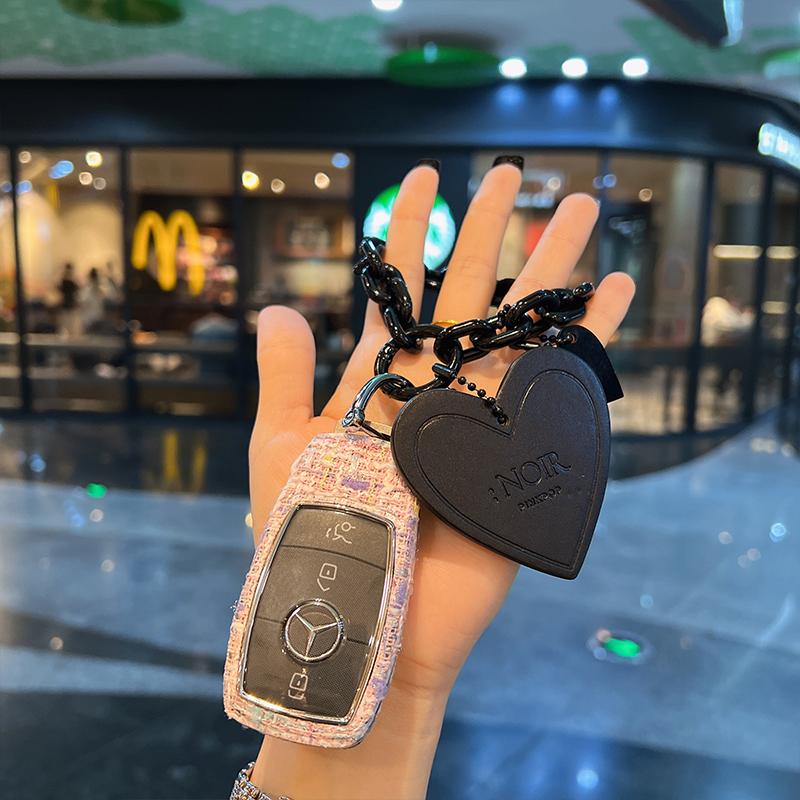 E300L C260L GLC300L E260GLE A200 차 고급 키홀더 블랙 하트 키체인 - 상세 이미지 5