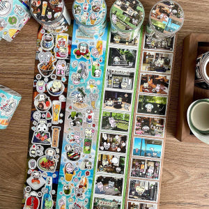 [와카와카]귀여운 마을 이야기 필름 컷 스티커 그린 레인길 실사용 후기 | 효과 있을까? - 상품 이미지 1