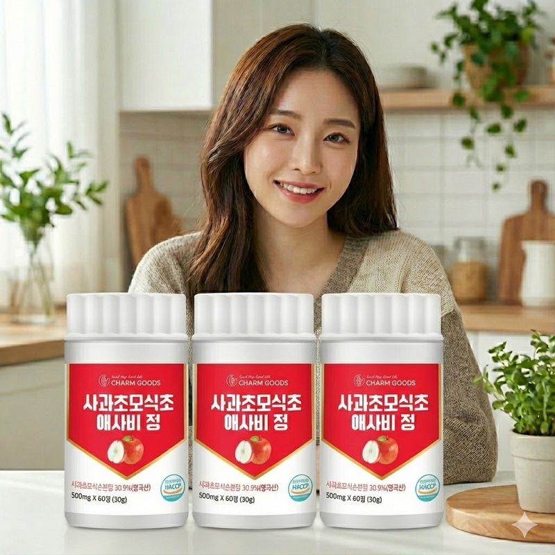 사과초모식초 애사비 500mg x 60정 3개  - 상품 이미지